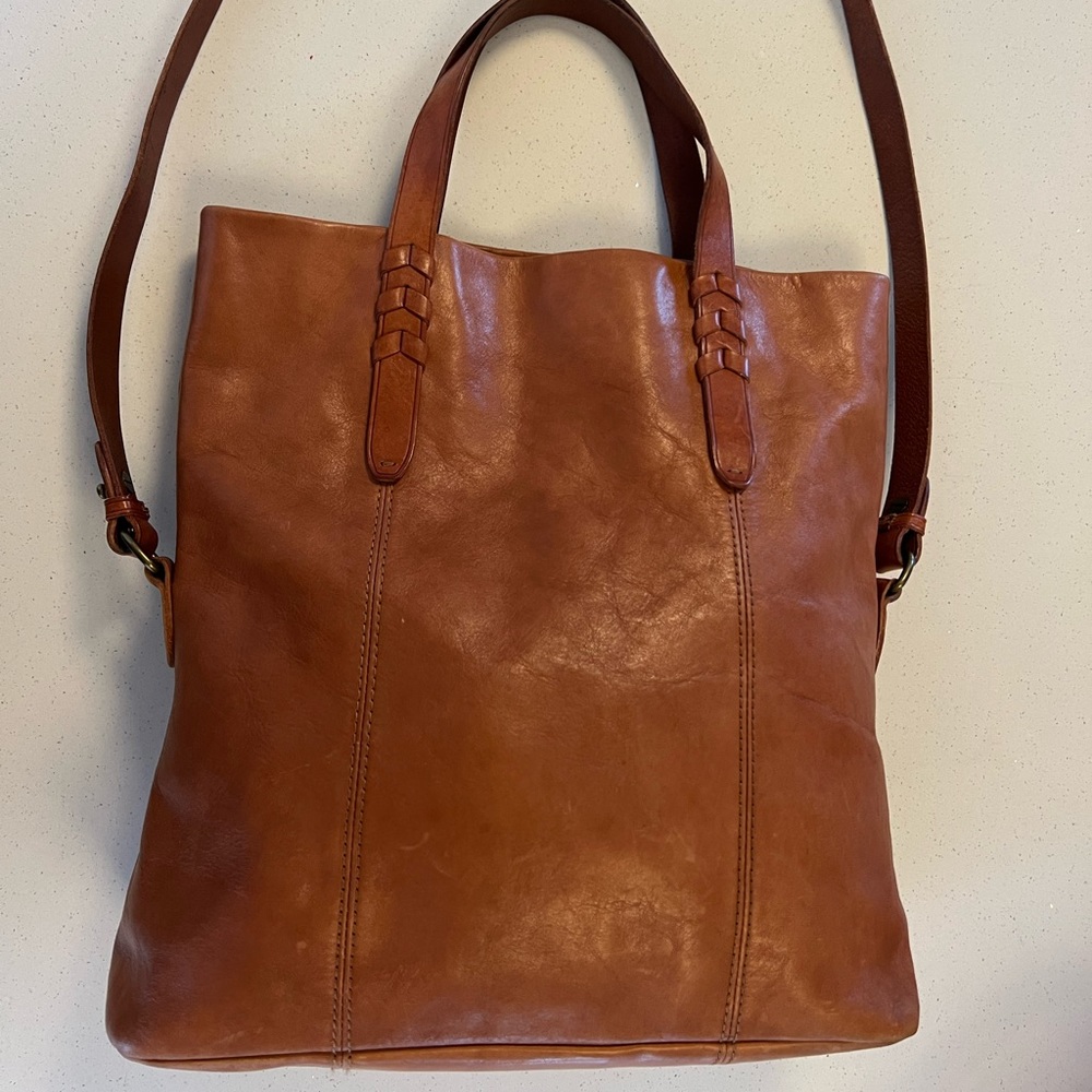 Madewell Dylan Leather Foldover Convertible Crossbody Shoulder Tote Bag